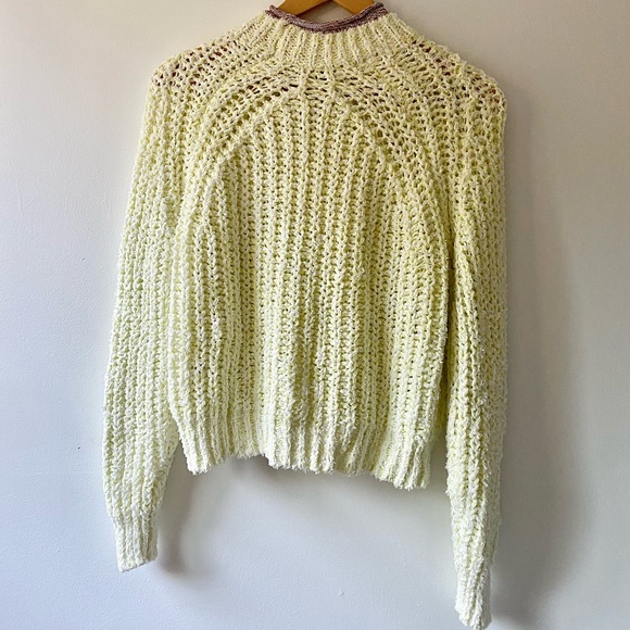 Aritzia Wilfred Confetti Sweater Fluorescent Lime Neon - Picture 3 of 5